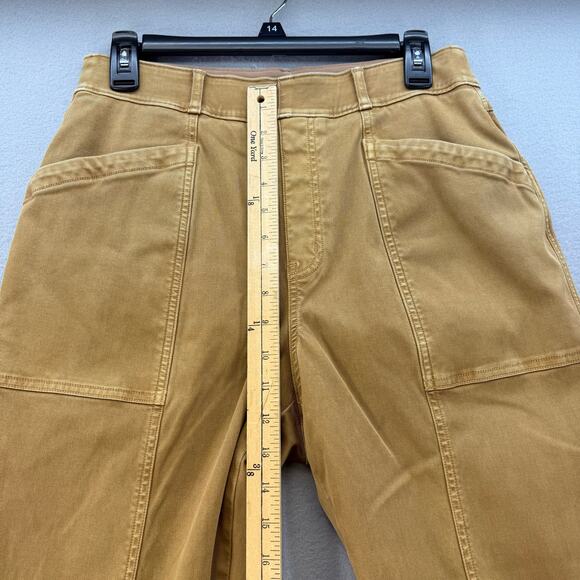 Spanx Pants Women's L Acorn Brown Straight Leg Stretch Patch Pockets Preppy EUC - Picture 12 of 14